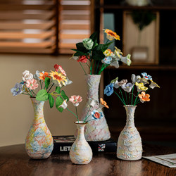 Jingdezhen Ceramic Vase Macaron Color Art Ornament Ceramic Eternal Flower Home Decoration Creative Gift Flower Vessel