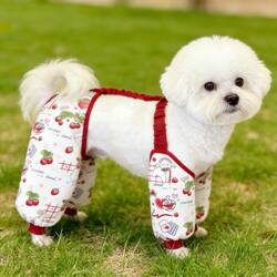 Small Dog Pet Spring, Summer, Autumn Dustproof Cartoon Four-Legged Small to Medium-Sized Dog Walking Anti-Dirt Clothes Waterproof
