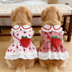 Pet Clothes Dog Spring and Summer New Style One-Piece Dress for Medium and Large Dogs Golden Retriever Border Collie Corgi Summer Princess Dress Thin Style