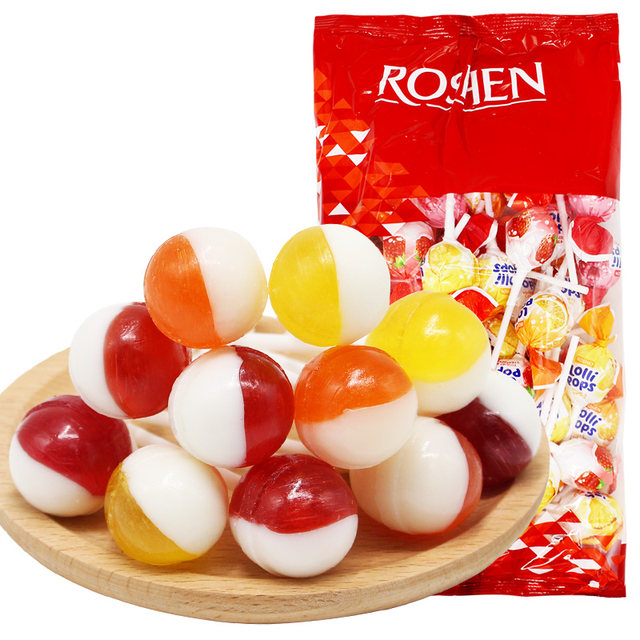 Russian imported lollipop bagged fruit-flavored yogurt-flavored mixed flavor original candy snacks 2Jin [Jin equals 0.5kg]