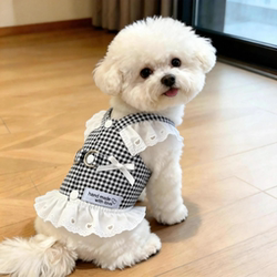 Dog Clothes with Leash, Summer Lace Princess Dress for Small and Medium-Sized Dogs Like Poodles, Teddy Bears, Bichons, and Cats, Thin Style