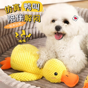 Dog toys vocalized Bite the assault duck, small and medium -sized dog Cordi Teddy pet cat consume physical strength to relieve stuffy artifacts

