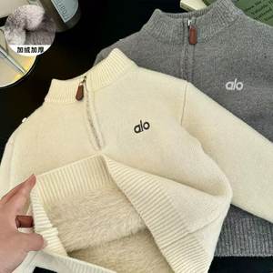 
Yimengyan children's sweater men's velvet winter style medium and large children's half-zip sweater baby all-in-one velvet pullover