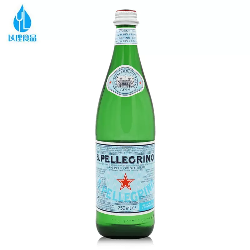 新日期 进口意大利san pellegrino圣培露矿泉水含气750ml *12瓶