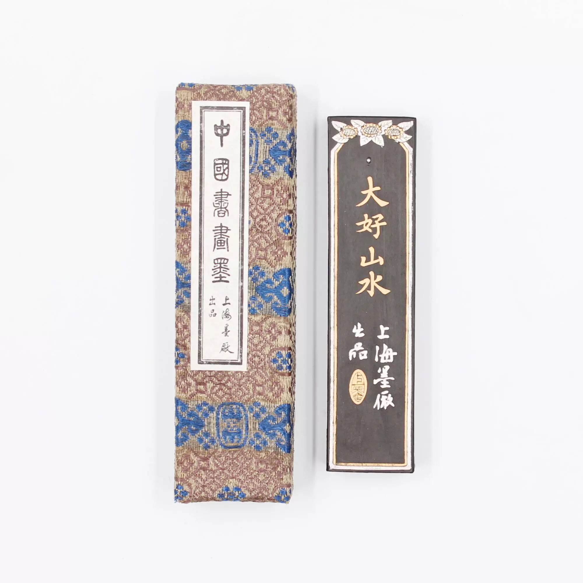 大好山水上海墨厂1980年2两五石漆烟文房上级油烟墨块书画墨条-Taobao