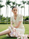 
Lakoradior Summer V-neck Short Sleeve Fishtail Floral Lace Dress