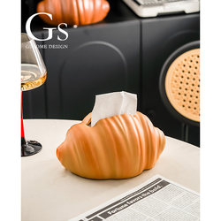 Tabletop Tissue Box for Home Use, Ceramic Living Room Croissant Ornament, High-End New Model, Cute and Fun Tissue Box, Creative