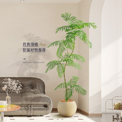 Jacaranda Artificial Green Plant, High-End Light Luxury Living Room Sofa Side Decoration, Fake Flower Tree, Cream Style Bionic Plant Ornament