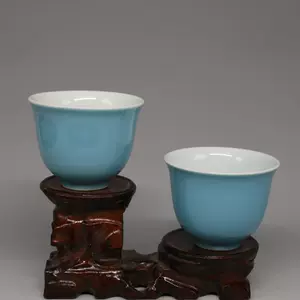 中国古美術/清時代茶碗【大清御膳房】在銘；XG022