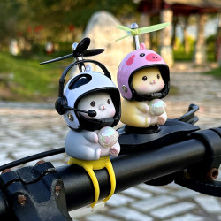 Cute Magical Kitten, Little Yellow Duck, Rearview Mirror Car Ornaments, Bicycle, Electric Vehicle, Motorcycle Decoration Accessories