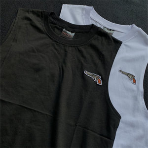 
2026 Trendy Brand Pure Cotton Vest Men's Summer Thin Sports Vest Boys Loose Pistol Label Sleeveless T-Shirt