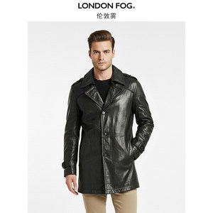 
London Fog Winter New British Style Sheep Leather Men's Leather Jacket Business Commuting Solid Color Versatile Fit Jacket