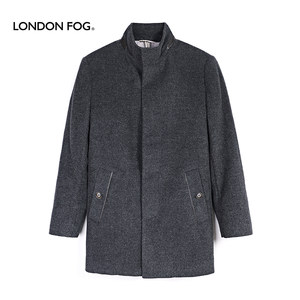 [Wool] London fog gray mid-length woolen coat men's business casual spring new woolen coat