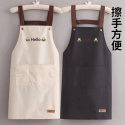 Kitchen Waterproof and Oil-Proof Apron for Men and Women, New Trendy Korean and Japanese Style Apron for Work and Housework