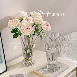 ins-style Crystal Glass Vase Transparent Ornaments Living Room Flower Accessible Luxury Fancy Flowers Hydroponic Popular Aqua