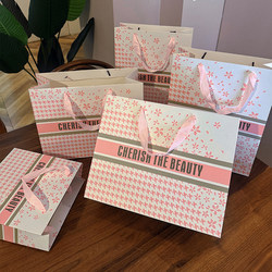 Cherry Blossom Pink Soft Cute Gift Bag Wedding Birthday Gift Packaging Bag Souvenir Bag Paper Bag Clothing Store Tote Bag