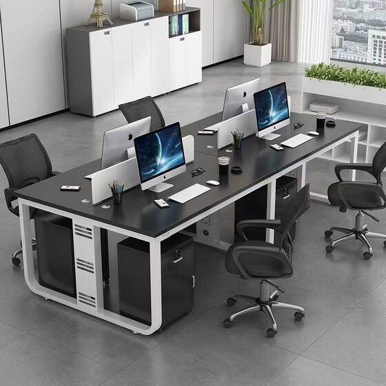 
Office desk and chair combination Xianyu second-hand furniture fresh goods market 4/6 people company employee computer desk