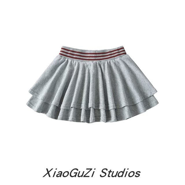 Xiaoguzi Summer Sweet Sports Wind Wind Wind Skin Skirt Patient Striped Cake Cake Skirt A -line Skirt Female Woman