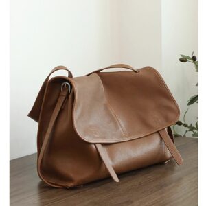 
[PIGMISS] First-layer vegetable-tanned cowhide large-capacity messenger bag for women, shoulder crossbody tote bag, armpit bag