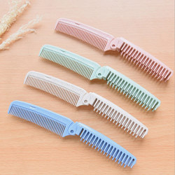 Portable Wheat Straw Hairdressing and Makeup Comb, Hard-Toothed Folding Comb, Bag Comb, Portable Travel Comb for Men and Women