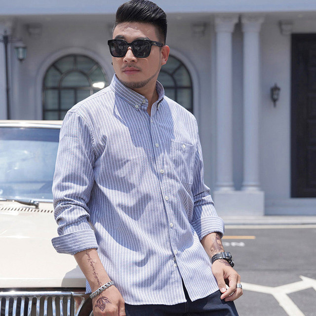 300jin-jin-is-equal-to-0-5kg-fat-man-plus-fat-plus-size-men-s-striped