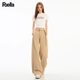 La Chapelle Puella American versatile wide-leg jeans for women 2025 new summer loose slim floor pants