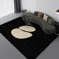 Ins Style Soundproofing and Noise Reduction Living Room Carpet Coffee Table Rug Bedroom Room Bedside Rug Black No-Maintenance Full Floor Mat