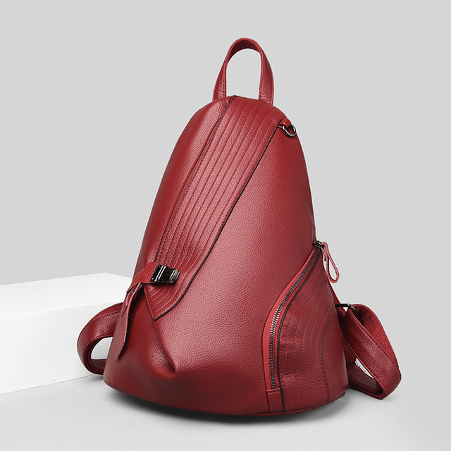 Genuine Leather Women's Backpack - Anti-Theft Button, Elegant Travel Bag, Multiple Colors - View #11