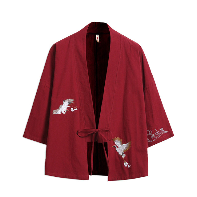 Chinese style outer suit men's Hanfu Japanese style and wind crane robe ...