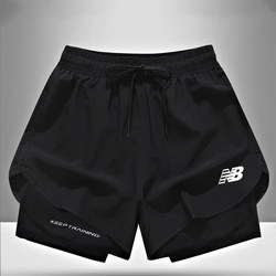 Outlet Discount Clearance Summer Vacation Two-Piece Sports Shorts for Men and Women American Style Quick-Drying Running Inner Lining Three-Quarter Pants