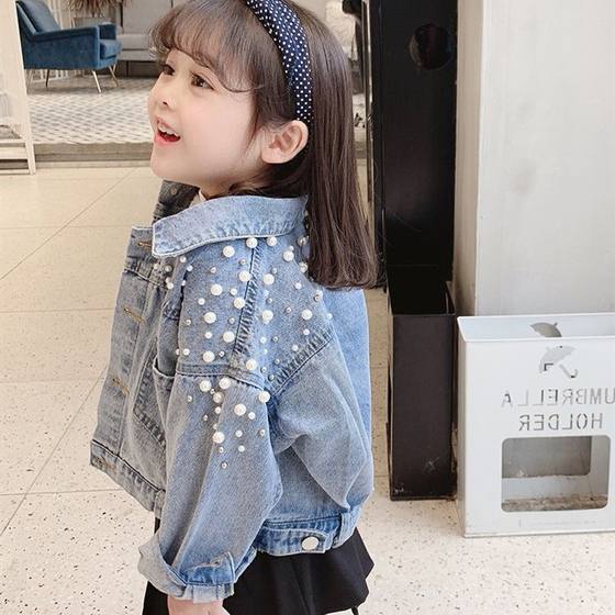 
Girls Denim Jacket 2025 Spring and Autumn New Little Girls Korean Style Washed Denim Jacket Children's Clothing