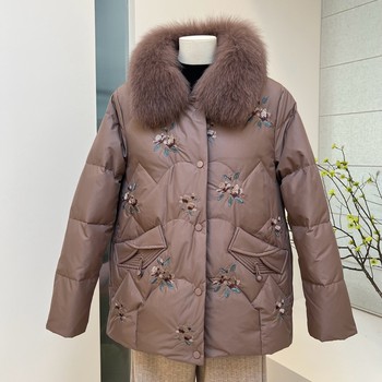 
Winter mother's down jacket fur collar jacket top