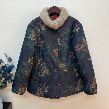 High-end winter grandma wear thick down cotton jacket
