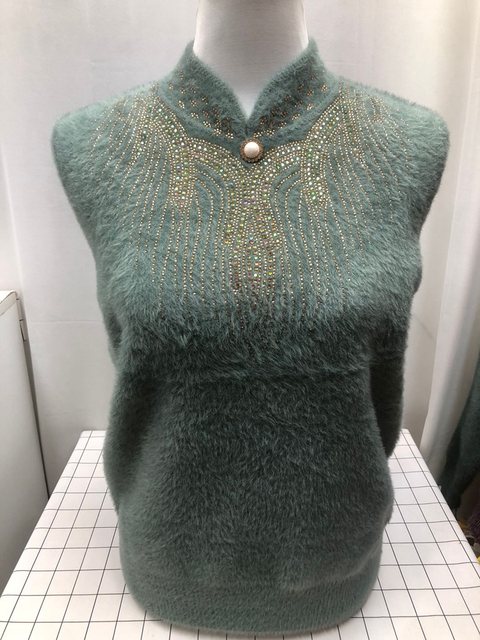 Extra large size mother's wear thick sweater women's half turtleneck autumn and winter imitation mink velvet top middle-aged and elderly loose bottoming shirt