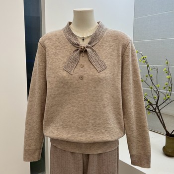 
Winter temperament mother's solid color velvet thickened sweater