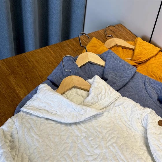 
German order men's apple collar embossed thin cotton sweatshirt lapel pullover thin cotton coat men and women lovers