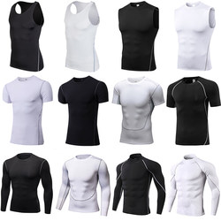 Men's Sports Vest Short Long-Sleeved Basketball Quick-Drying Tight-Fitting Elastic Compression Clothing Breathable Running Training Clothing Body Shaping