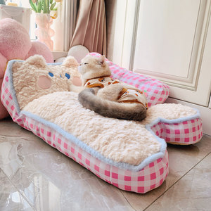 
Cat Mat Winter Warm Cat Bed Sleeping Pet Sleeping Mat Puppy Winter Thickened Dog House Cat Sofa Cat House