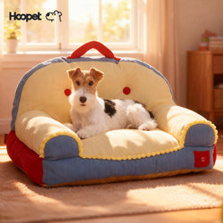Hoopet Modern Backrest Sofa, Removable and Washable Winter Dog Bed, Cat Nest, Corgi Dog Sofa, Dog Bed, Winter Warmth