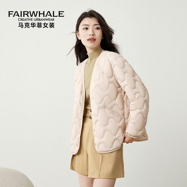 Mark Huafei light warm down jacket for women 2025 winter new casual loose versatile inner liner thin outer jacket