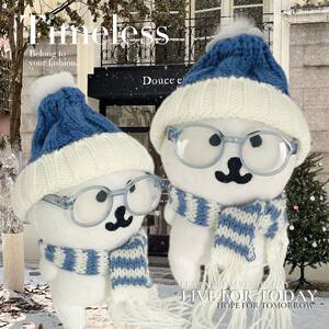 
13cm self-deprecating bear pendant baby clothes blue wool hat scarf cute winter doll scarf accessories cheap