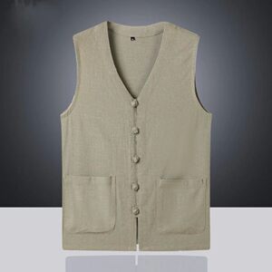 
Summer thin Chinese style men's high-end vest loose plus fat plus size retro linen vest vest vest