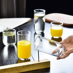 Break-Resistant Household Tempered Glass Cup, Transparent Drinking Cup, Straight Round Tea Cup, Small Commercial Hotel Straight Beer Cup