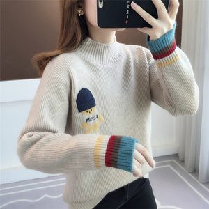 
Half turtleneck sweater for women autumn and winter new 2025 hot style thickened winter inner wear knitted bottoming shirt top for small people