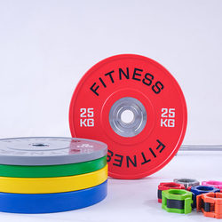 Barbell Plates with Large Holes, 5cm Full Rubber Competition Plates for Fitness, Home Use, Men's Squats, Deadlifts, Women's Hip Thrusts