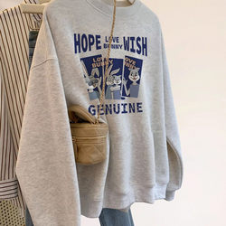 Spring and Autumn Long-Sleeved Round-Neck Sweatshirt for Women 2025 New Style Loose Slimming Versatile Age-Reducing Casual Sports Fleece Top