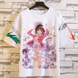 How to Raise a Boring Girlfriend Kato Megumi Anime Short-Sleeve T-Shirt 2D Merchandise Half-Sleeve Clothing Unisex Summer