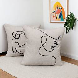 Nordic Style White Plush Pillow Bedroom Lamb Wool Cushion Headboard Ultra Soft Comfortable Model Room Pillow