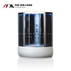 1.3m-Piece Bathroom Steam Room Integrated Shower Room with Bathtub, Acrylic Enclosed Tempered Glass for Bathing