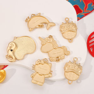 Song brocade handmade diy blue dyed embroidery bag cloth bottom pendant new year good luck cute animal pendant accessories